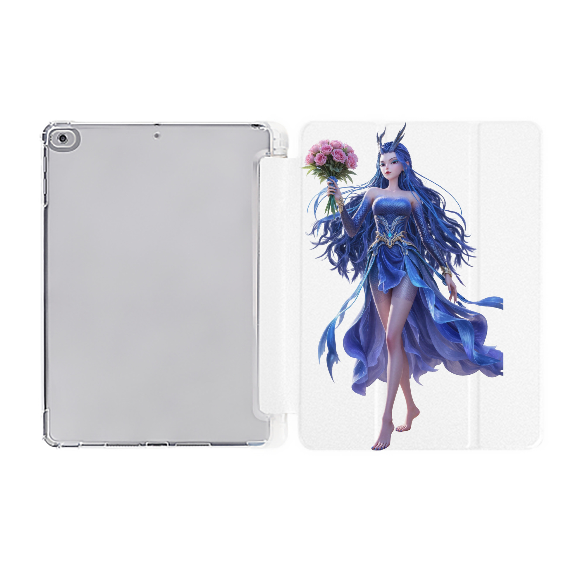 （画像用） Ne Zha 2 ナタ 魔童の大暴れ IPad ケース ペン収納付き 三つ折りスタンド PUレザー×シリコン 対応機種9.5/10.5/10.9インチ
